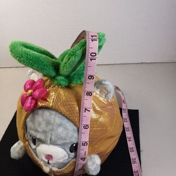 Squishable Undercover Kitty in Pineapple Shiny Fabric Pink Flower Cottagecore - Picture 4 of 10